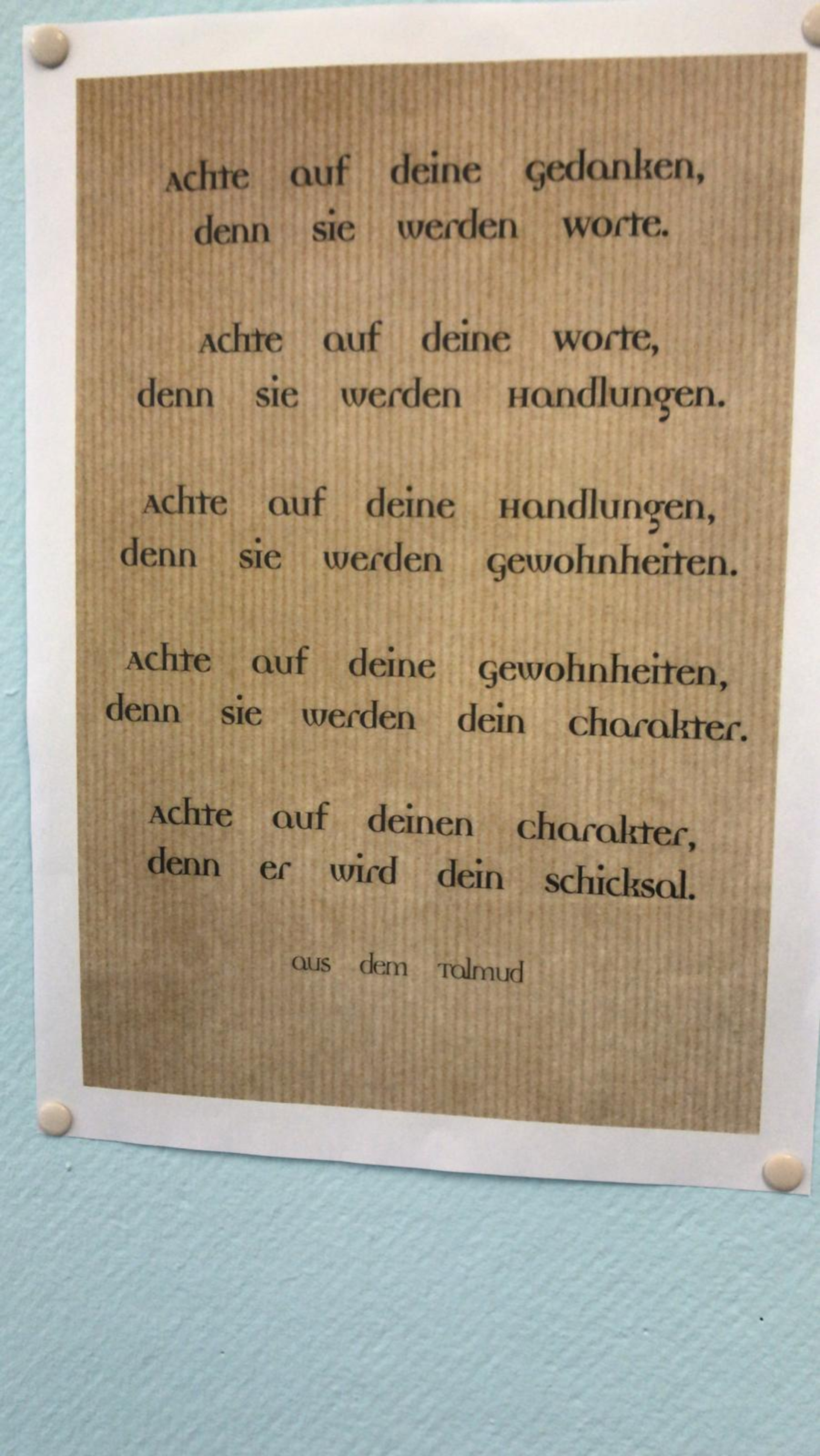 Achte auf deine Worte, denn sie werden Gedanken..